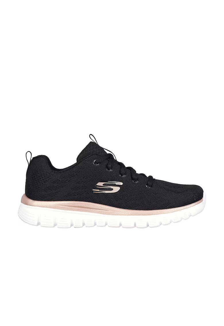 Skechers Мрежести спортни обувки Graceful Get Connected - Черен/Древно злато
