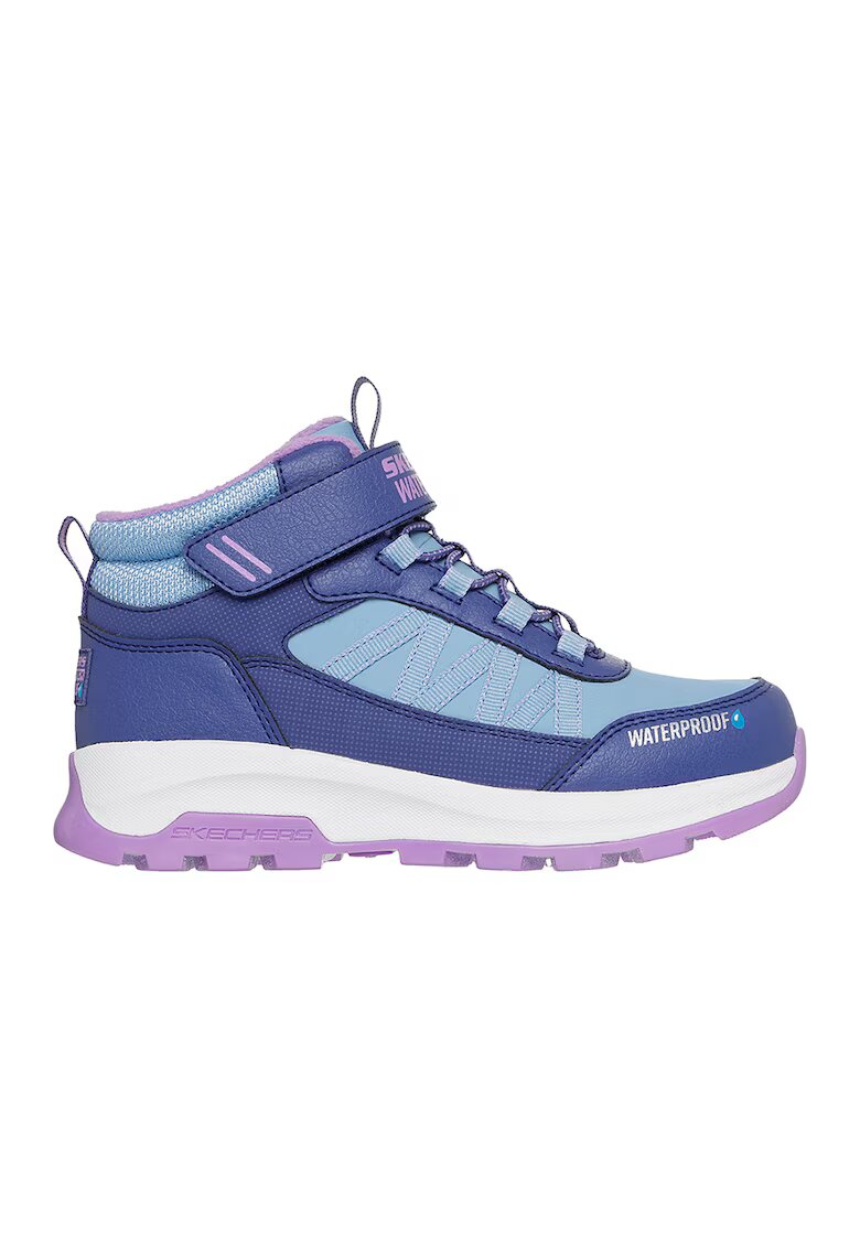 Skechers Непромокаеми боти с велкро - Пастелносин/Черен/Бледо розово