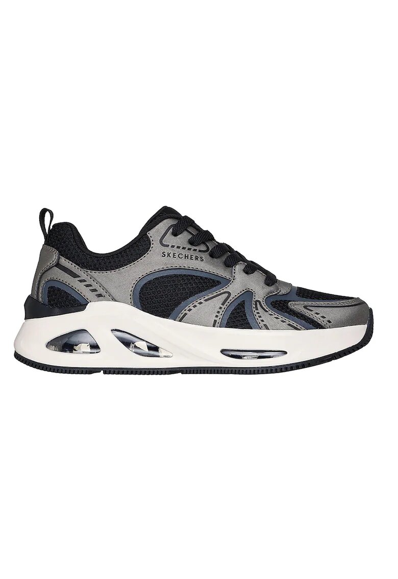 Skechers Скосени спортни обувки Uno Ego с еко кожа и текстил - Виолетов/Бежов