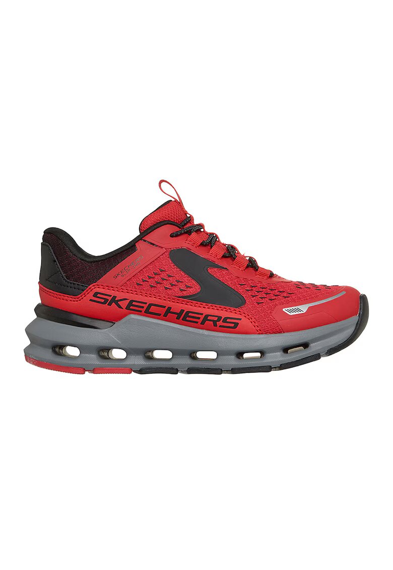 Skechers Спортни обувки Glide-Step Plus Slip-ins с връзки - Бял/Черен/Аленочервен