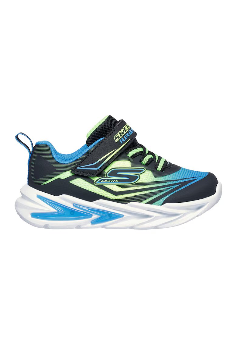Skechers Спортни обувки от еко кожа с графичен дизайн - Неоново зелено/Син