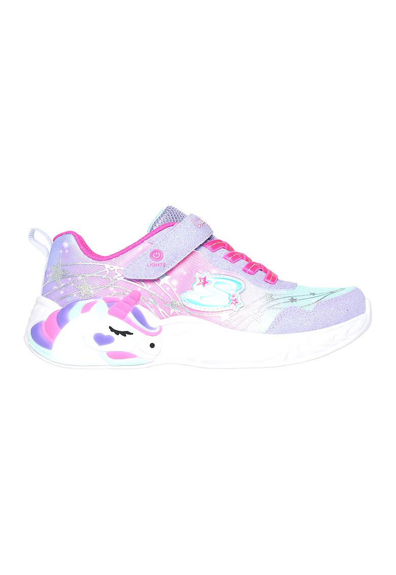 Skechers Спортни обувки с велкро и LED светлини - Лилав/Розово