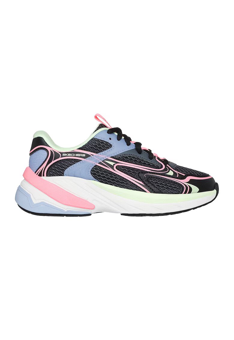 Skechers Спортни обувки S2K с мрежести зони и синтетика - Черен/Пастелнорозов/Сребрист