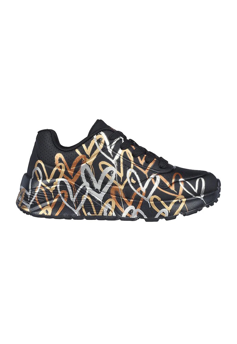 Skechers Спортни обувки Street с принт - Златист/Черен/Сребрист