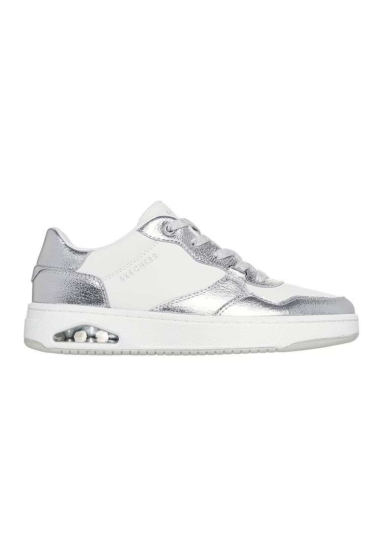 Skechers Спортни обувки Uno Ctrl Luxe Steps с метален ефект - Бял/Сребрист