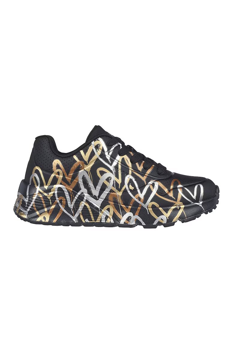 Skechers Спортни обувки Uno Lite Metallic Love JR 314067L-BKGD - момичета - черни
