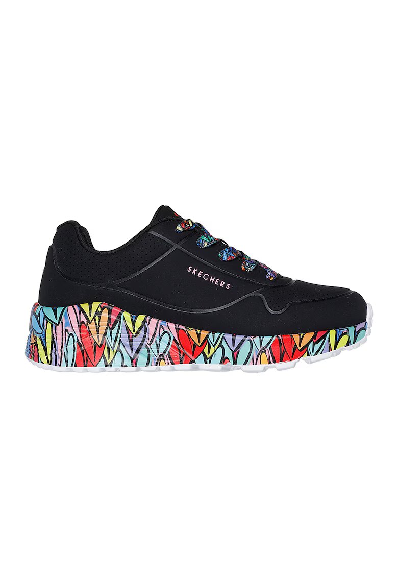 Skechers Спортни обувки Uno Lite с принт - Пастелносин/Черен/Оранжев