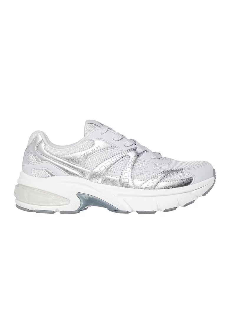 Skechers Текстилни спортни обувки Shadow с еко кожа - Бял/Сребрист