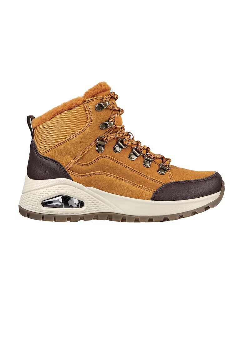 Skechers Велурени боти Uno Rugged-Winter Feels с текстил и еко кожа