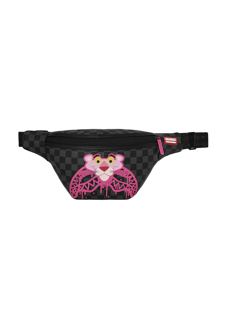 Sprayground Карирана чанта за кръста с регулируема презрамка - Черен/Сив/Розово