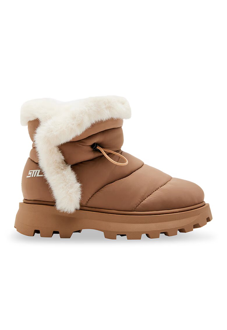 Steve Madden Боти Frostee с еко пух - Коняк кафяв/Слонова кост