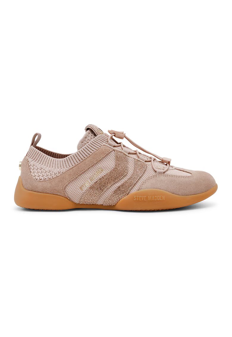 Steve Madden Спортни обувки Biscotti с велур и връзки - Мръснобял/Крем