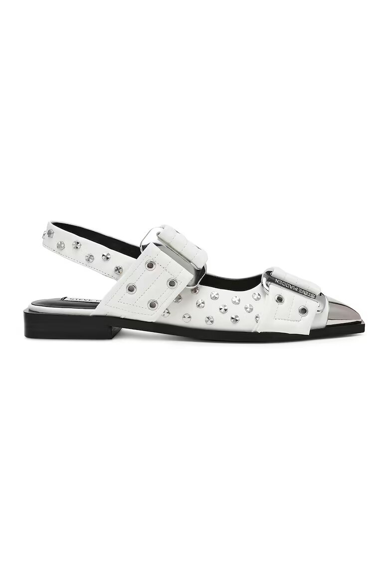 Steve Madden Пантофки с капси - Бял/Сребрист