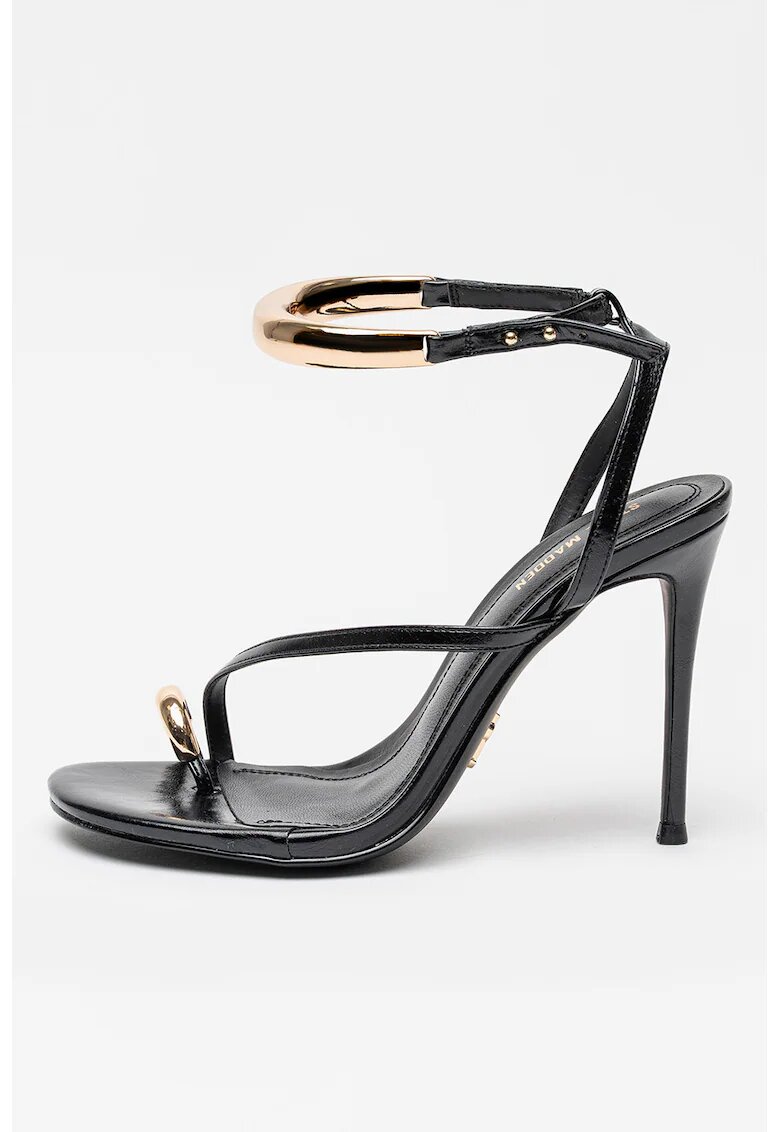 Steve Madden Сандали от еко кожа с ток - Бял/Златист