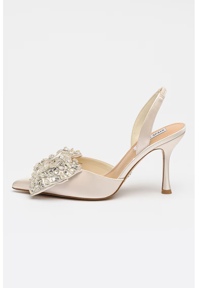 Steve Madden Сатенени обувки Lovie с декоратини камъни - Черен/Прозрачен
