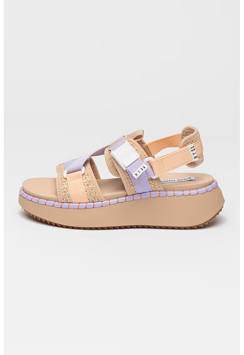 Steve Madden Скосени сандали Decorum с велкро - Бежов/Лилав
