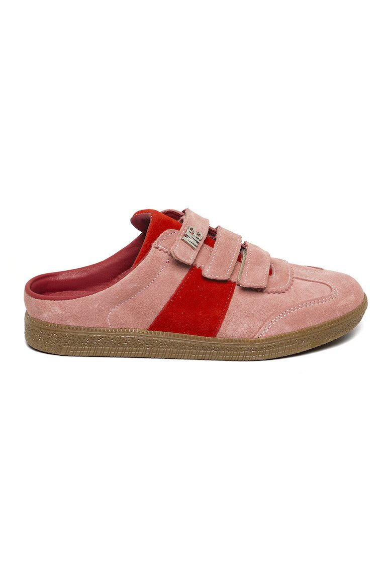 Steve Madden Велурени маратонки с велкро - Червен/Прашно розово