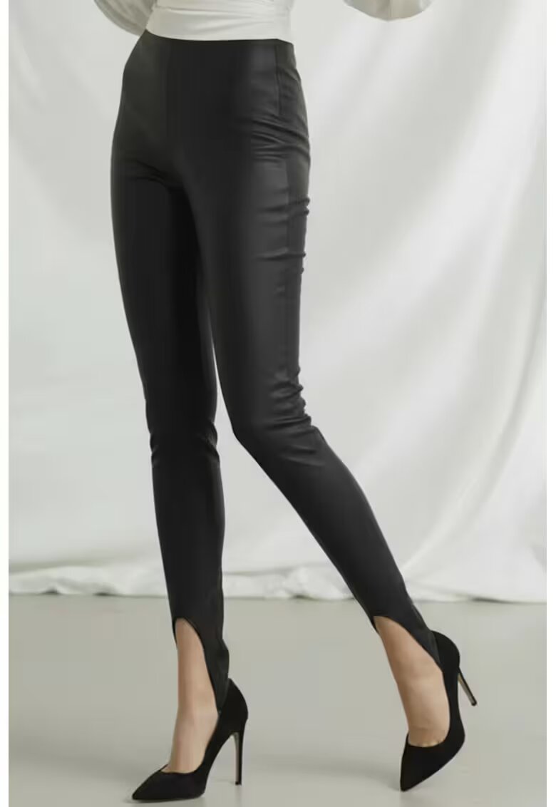 Sugar Couture Colanti din piele ecologica cu talie inalta Stirrup Luxe