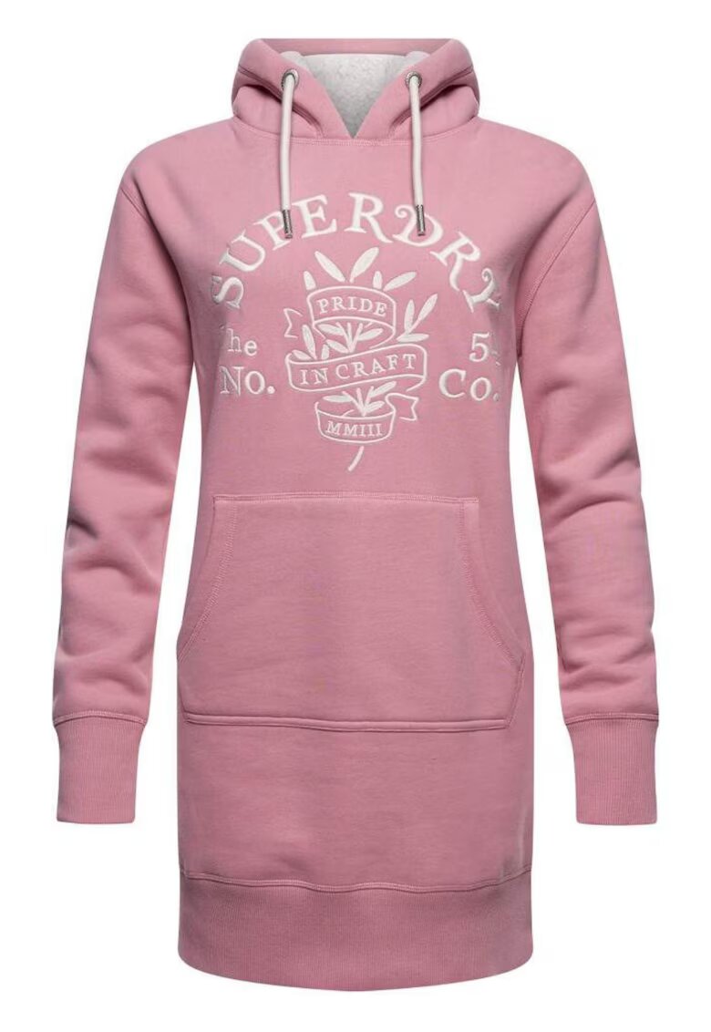 Superdry  Co Дамска рокля - Superdry - Памук - Розова