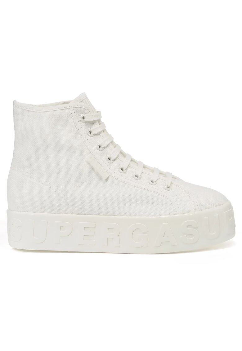 Superga Дамски маратонки Shiny 3D Lettering - текстил - бели