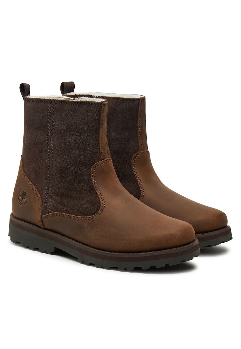 Timberland Дамски боти - естествена кожа - цип - кафяви