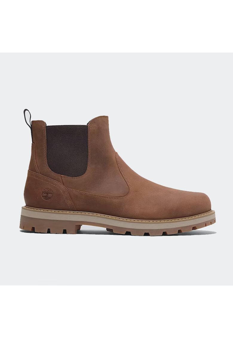 Timberland Мъжки боти Britton Road Mid - естествена кожа - ръждивочервени - гумена подметка