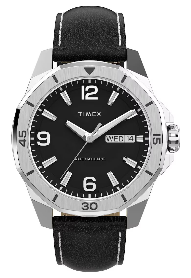 Timex Часовник Essex - кварцов механизъм - сив циферблат - верижка от неръждаема стомана - черен