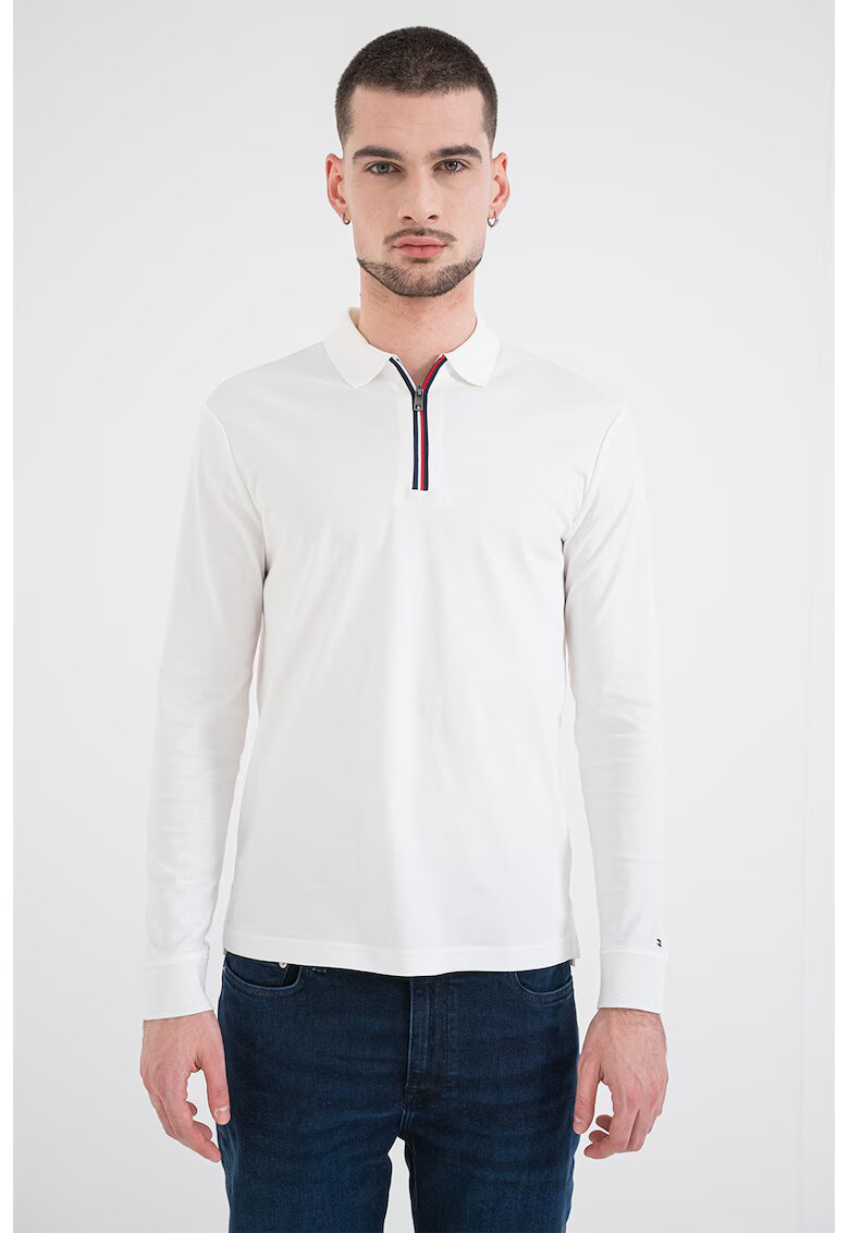 Tommy Hilfiger Блуза с яка с къс цип