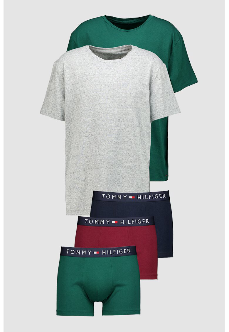 Tommy Hilfiger Боксерки и тениска - 5 части - Бял/Син