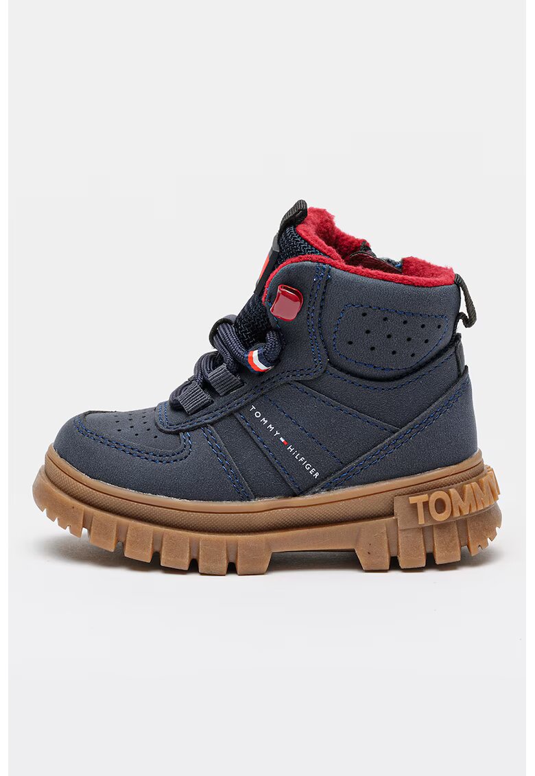 Tommy Hilfiger Боти с връзки - Червен/Тъмносин
