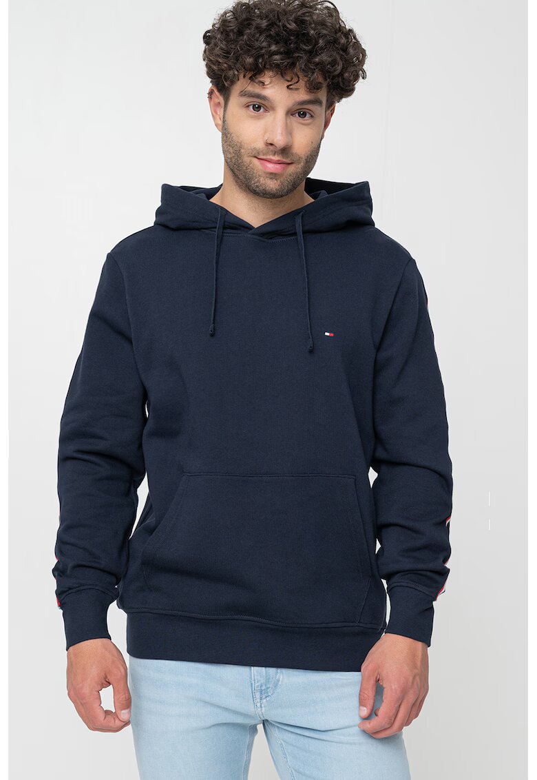 Tommy Hilfiger Худи с лого и джоб кенгуру - Червен/Ултрамарин синьо/Бял