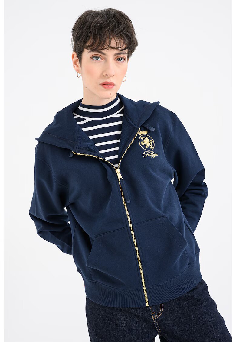 Tommy Hilfiger Худи с цип и лого на гърдите