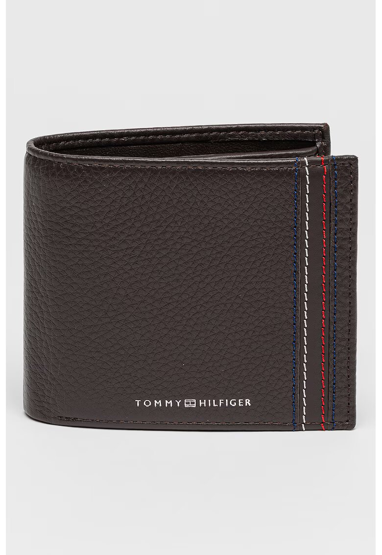 Tommy Hilfiger Кожен портфейл с двойно прегъване и контрастни шевове