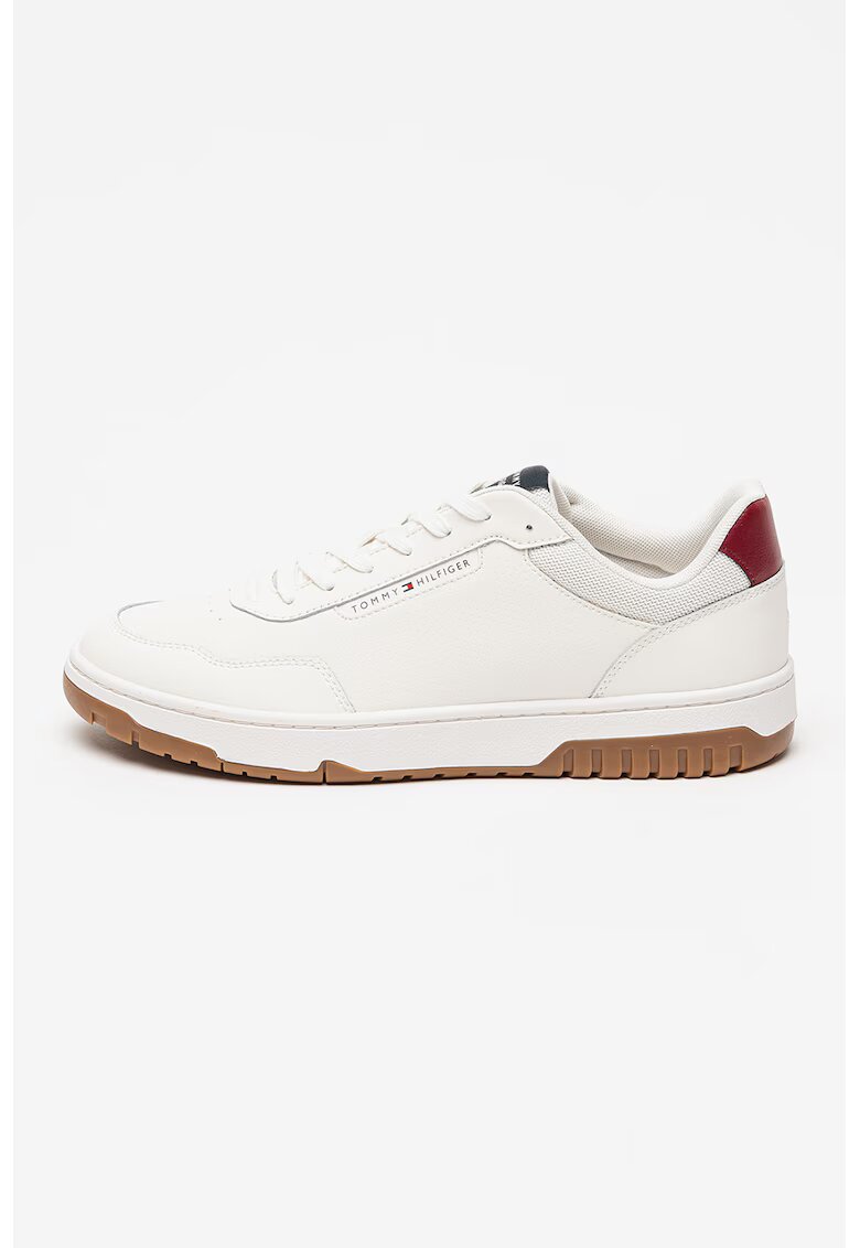 Tommy Hilfiger Кожени маратонки Basket Core Lite със синтетика - Мръснобял/Светло бежово
