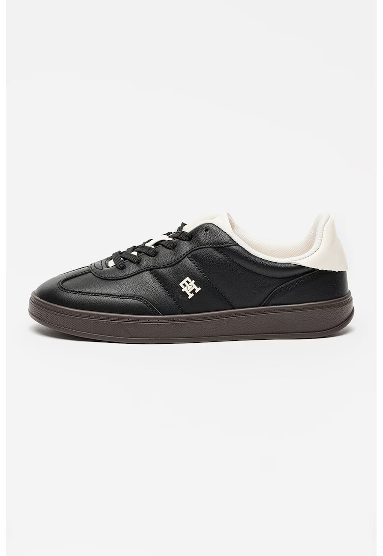 Tommy Hilfiger Кожени спортни обувки Heritage - Тъмнокафяв/Слонова кост