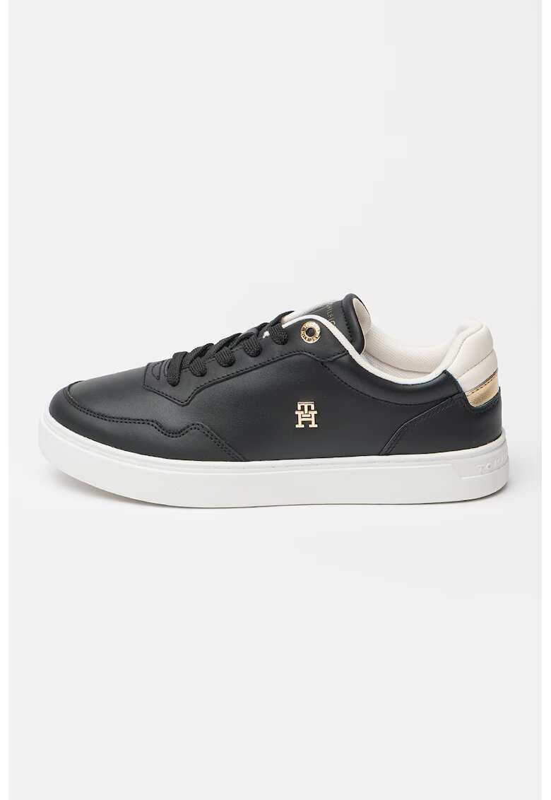 Tommy Hilfiger Кожени спортни обувки с лого - Лавандула/Бял