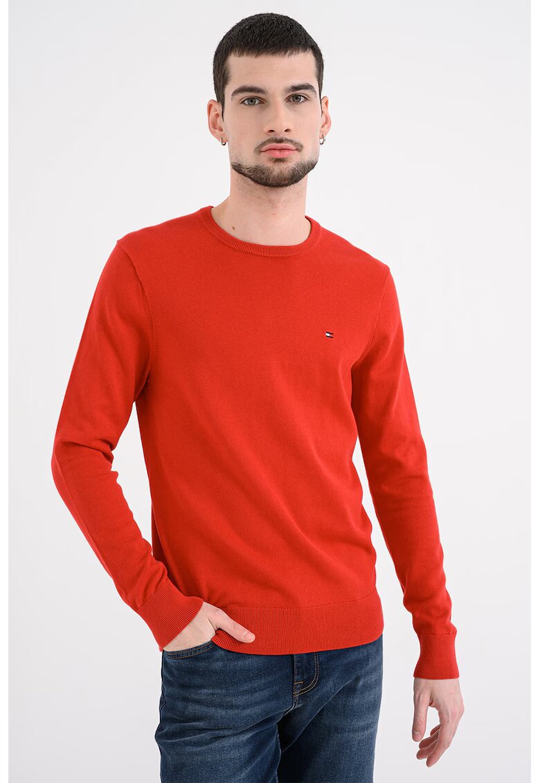 Tommy Hilfiger Памучен пуловер с бродирано лого