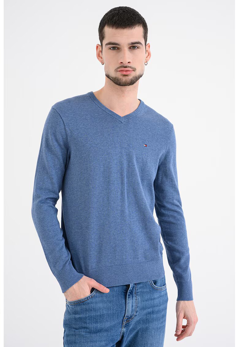 Tommy Hilfiger Памучен пуловер с шпиц