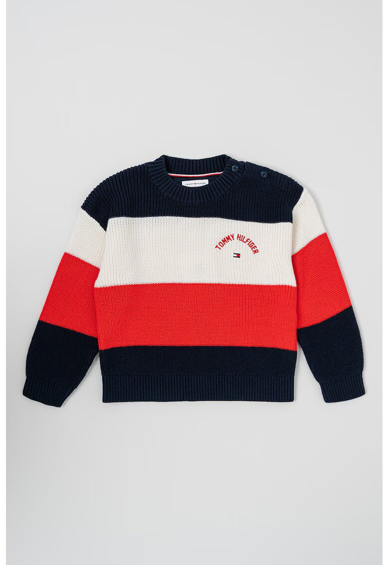 Tommy Hilfiger Раиран пуловер с овално деколте