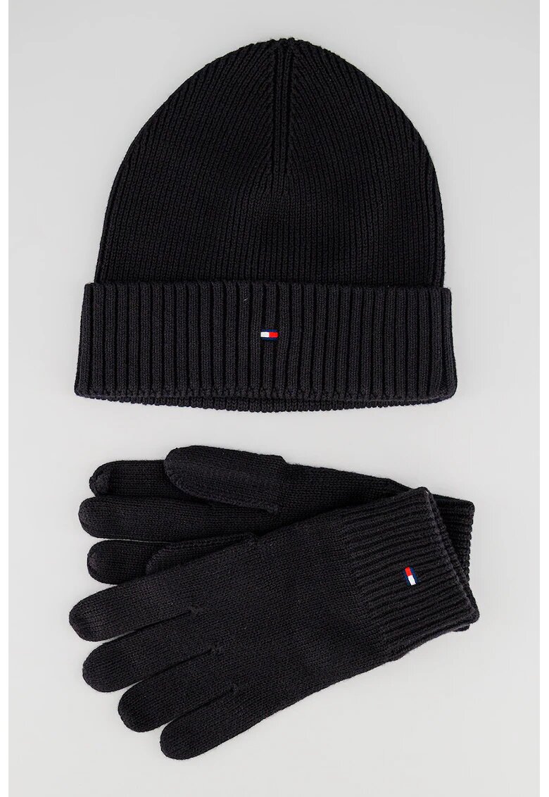 Tommy Hilfiger Ръкавици и шапка от памук и кашмир