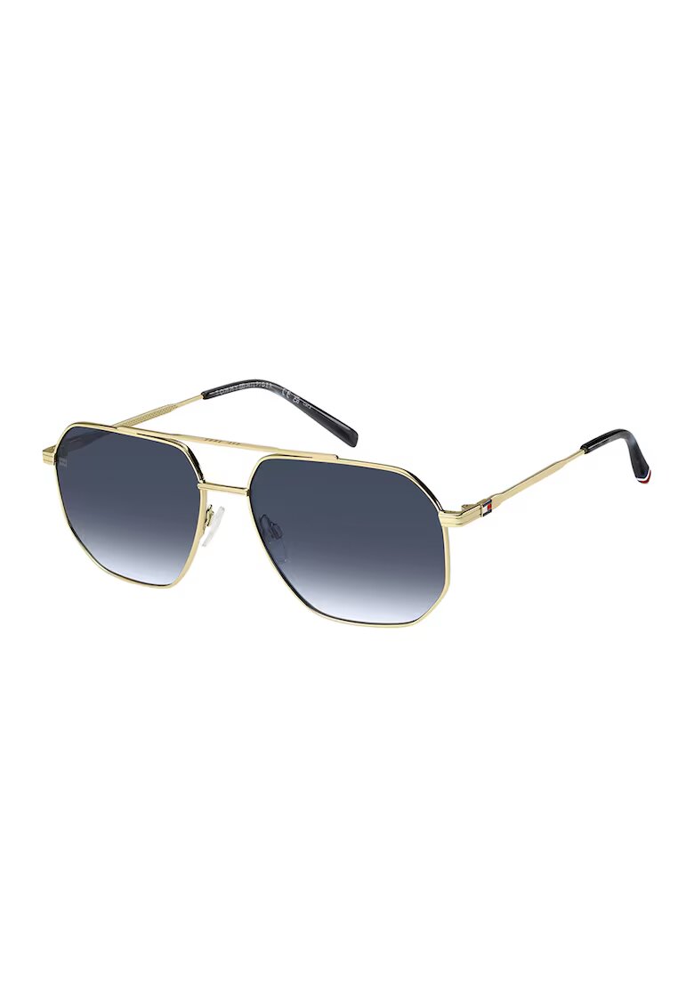 Tommy Hilfiger Слънчеви очила Aviator с метална рамка - Златист/Прашно синьо