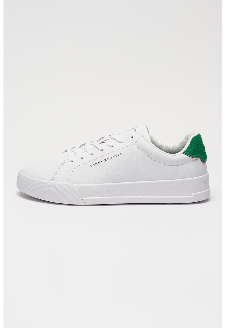 Tommy Hilfiger Кожени спортни обувки Court със синтетика - Мандарина/Бял