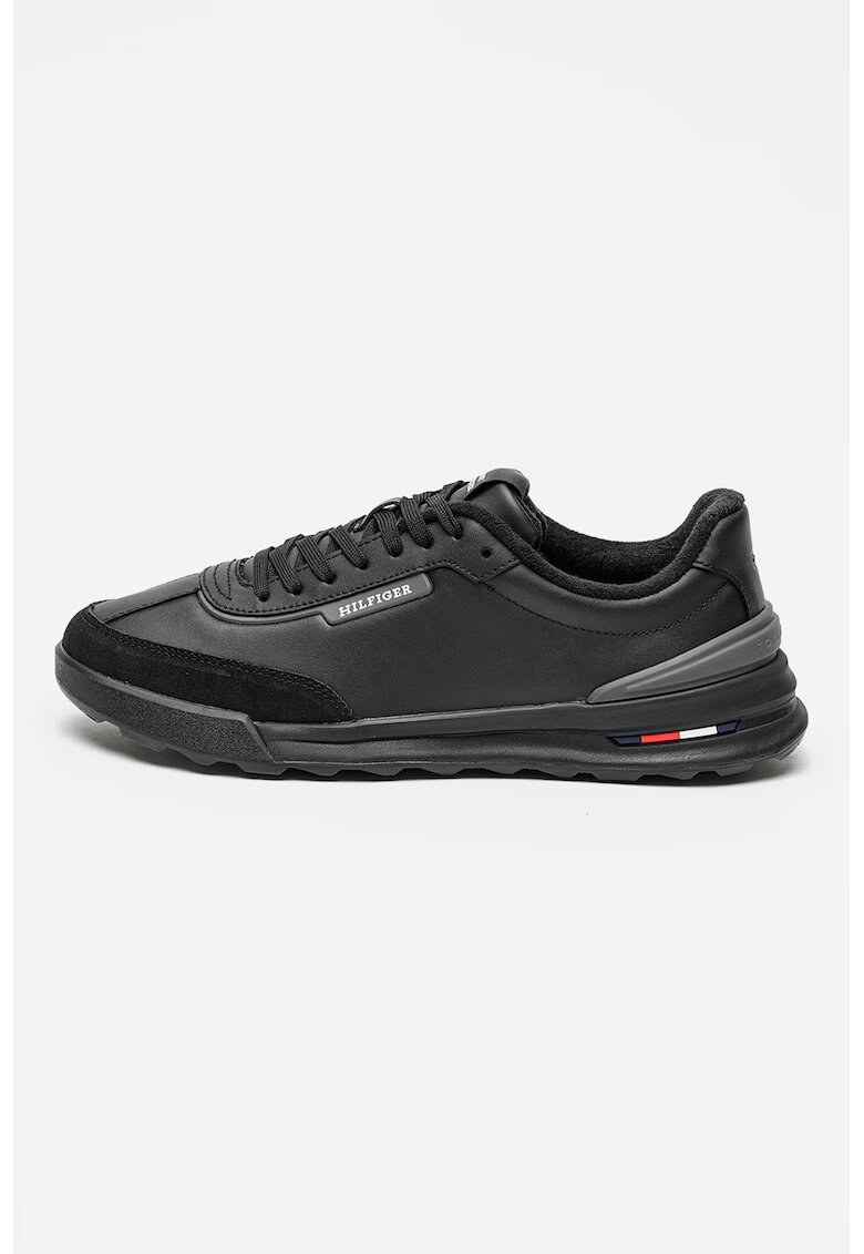 Tommy Hilfiger Спортни обувки от кожа и еко кожа Retro Runner - Черен/Tъмносив