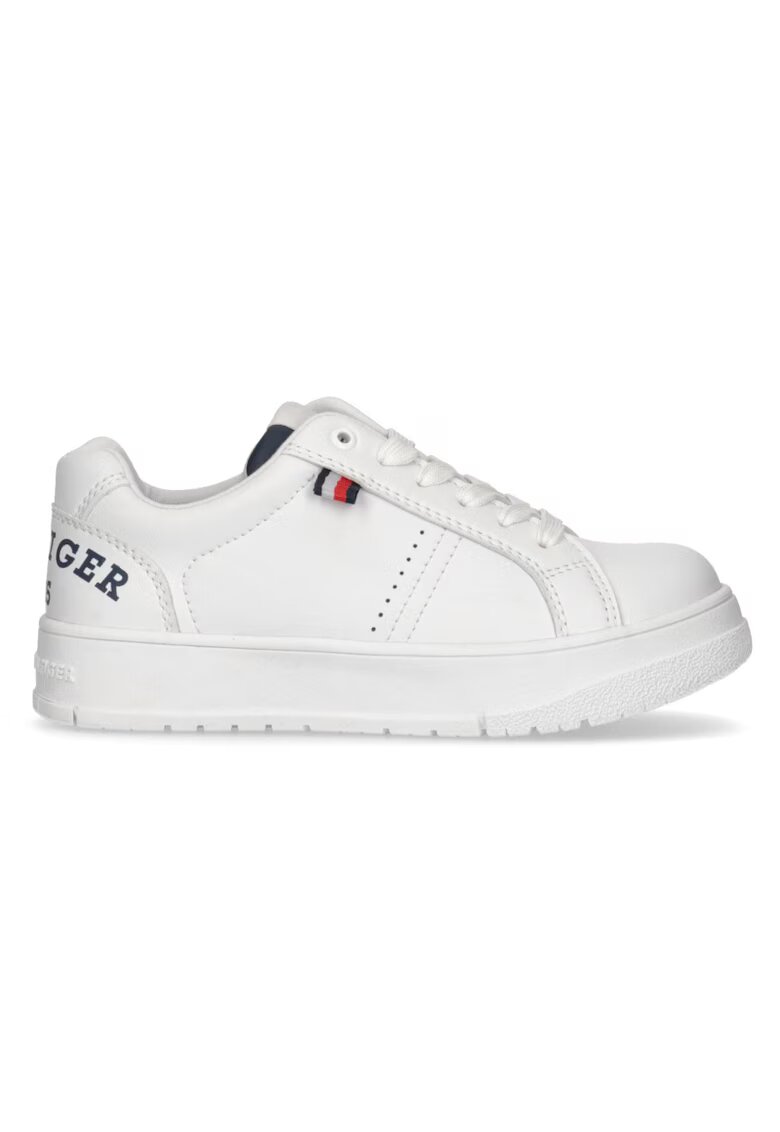 Tommy Hilfiger Спортни обувки за момичета - кецове с нисък профил и връзки с лого - T3X9-33360-1355X336 - Бели