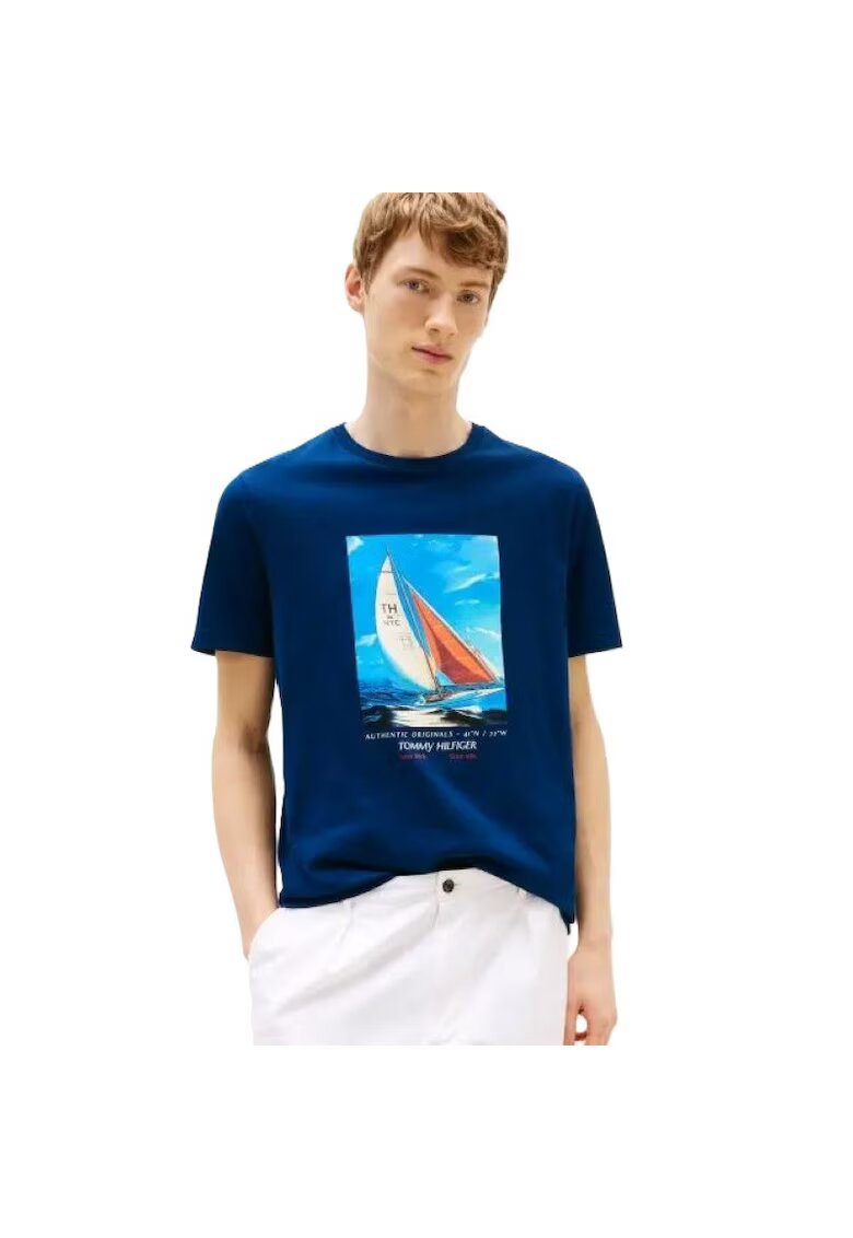 Tommy Hilfiger Тениска HILFIGER COLOR PHOTOPRINT TEE-MW0MW38615-DAF