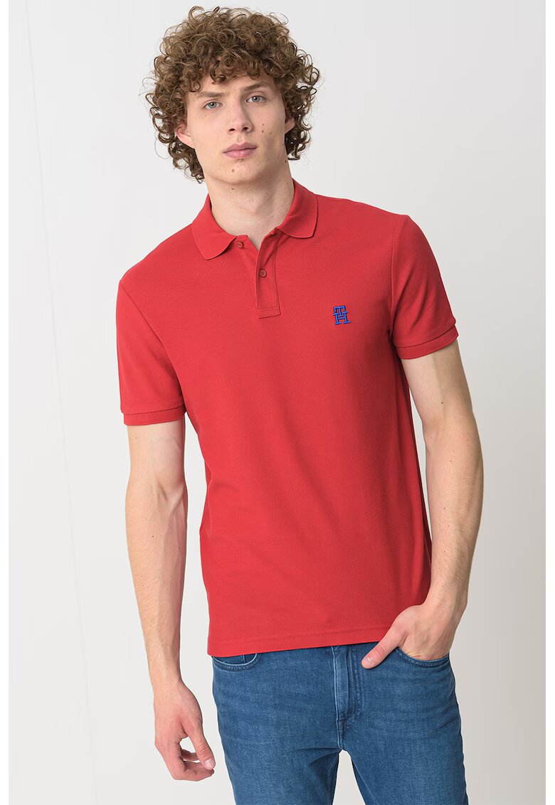 Tommy Hilfiger Тениска от органичен памук с яка