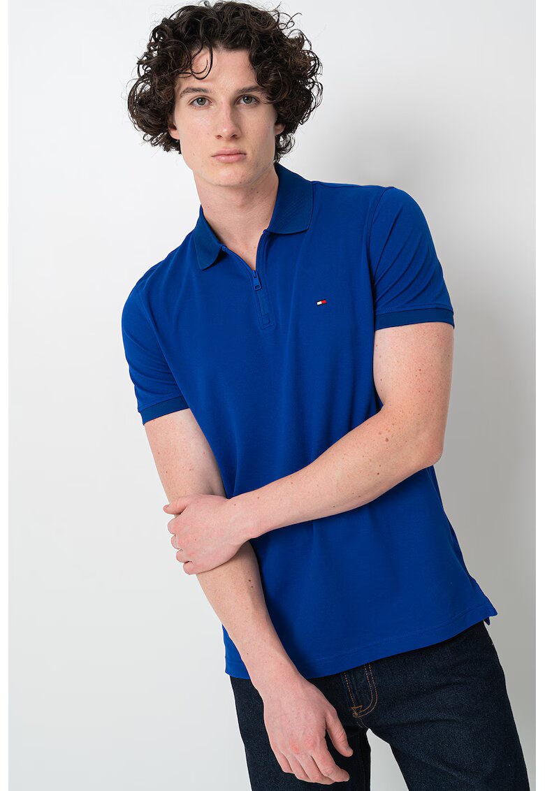 Tommy Hilfiger Тениска с къс цип и яка