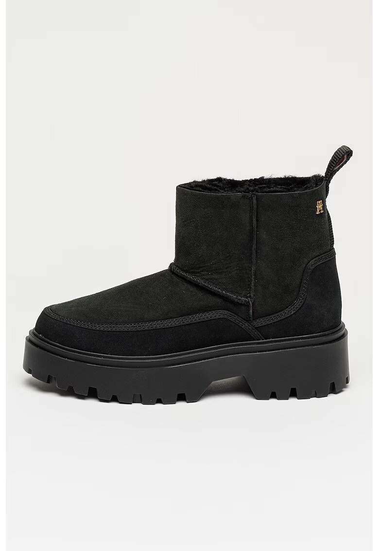 Tommy Hilfiger Велурени ботуши Real Shearling с лесно обуване