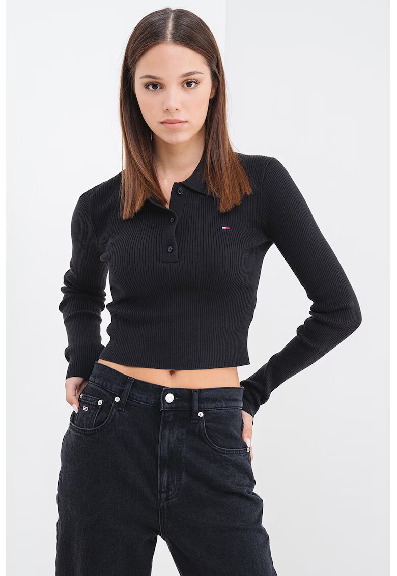 Tommy Jeans Къс пуловер с органичен памук