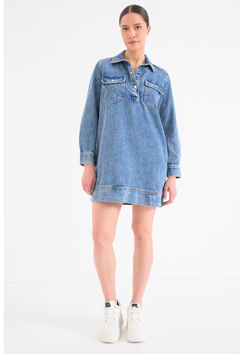 Tommy Jeans Къса рокля тип риза от деним